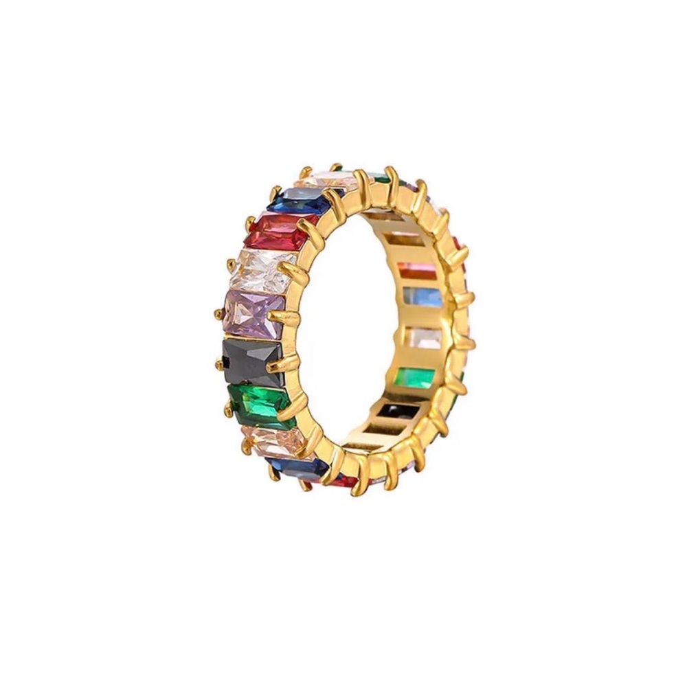 3 FOR $15 Gold Plated Multicolor Gold Band Ring Size 8